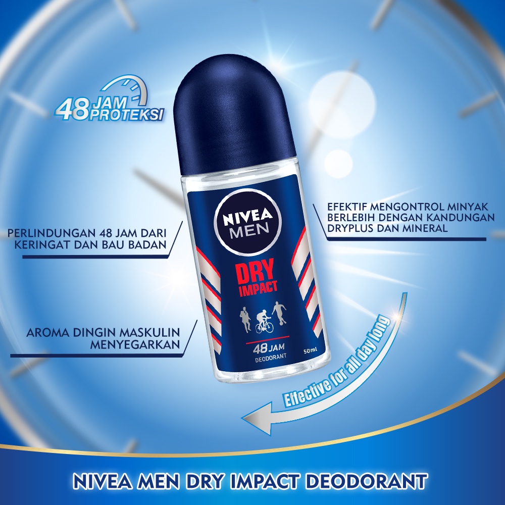 Nivea MEN Deodorant Roll On 50ml - Dry Impact Nivea MEN Deodorant Roll On 50ml - Dry Impact