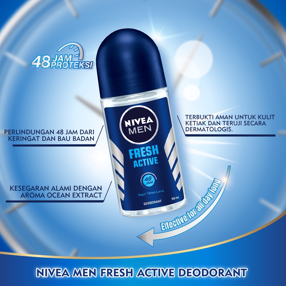 Nivea MEN Deodorant Roll On 50ml - Fresh Active Nivea MEN Deodorant Roll On 50ml - Fresh Active