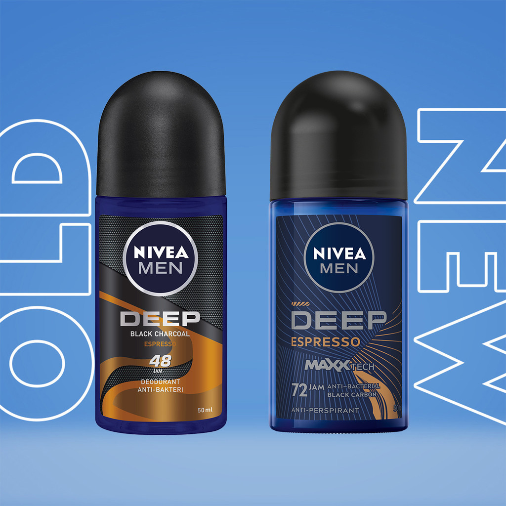Nivea MEN Deodorant Roll On 50ml - Deep Black Charcoal Espresso