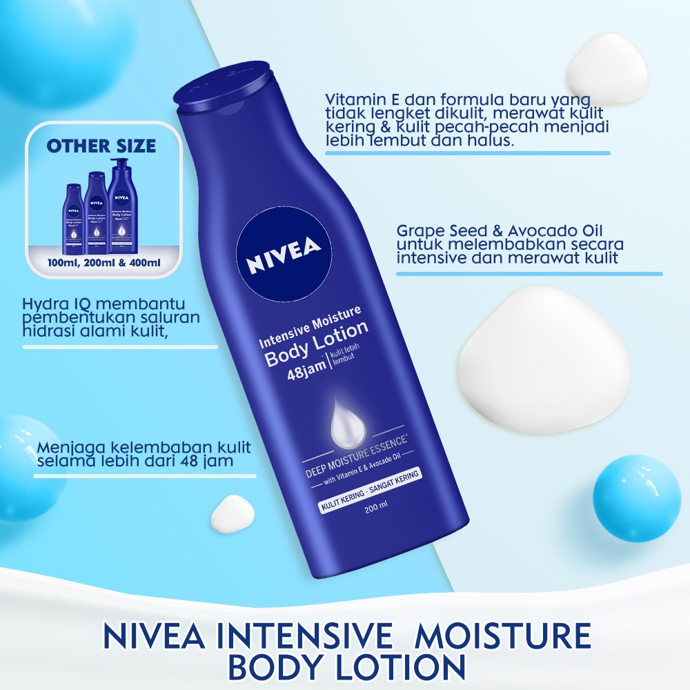 Nivea Body Lotion 190ml - Intensive Moisture 48Jam