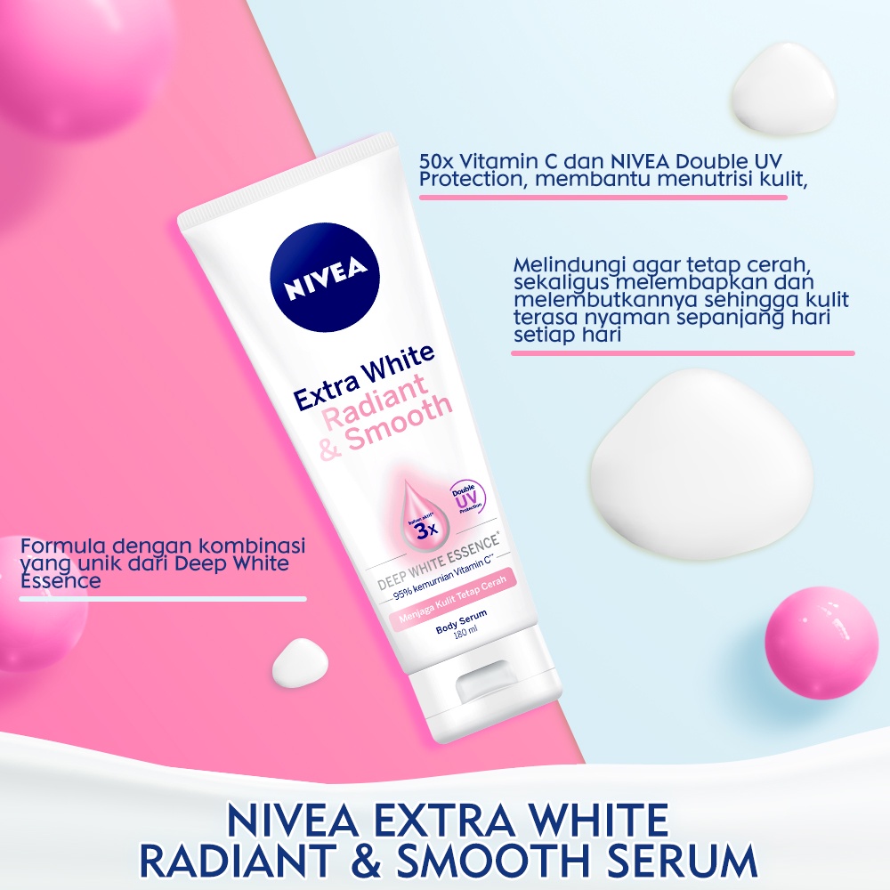 Nivea Body Serum Extra White 180ml - Radiant Smooth Nivea Body Serum Extra White 180ml - Radiant Smooth
