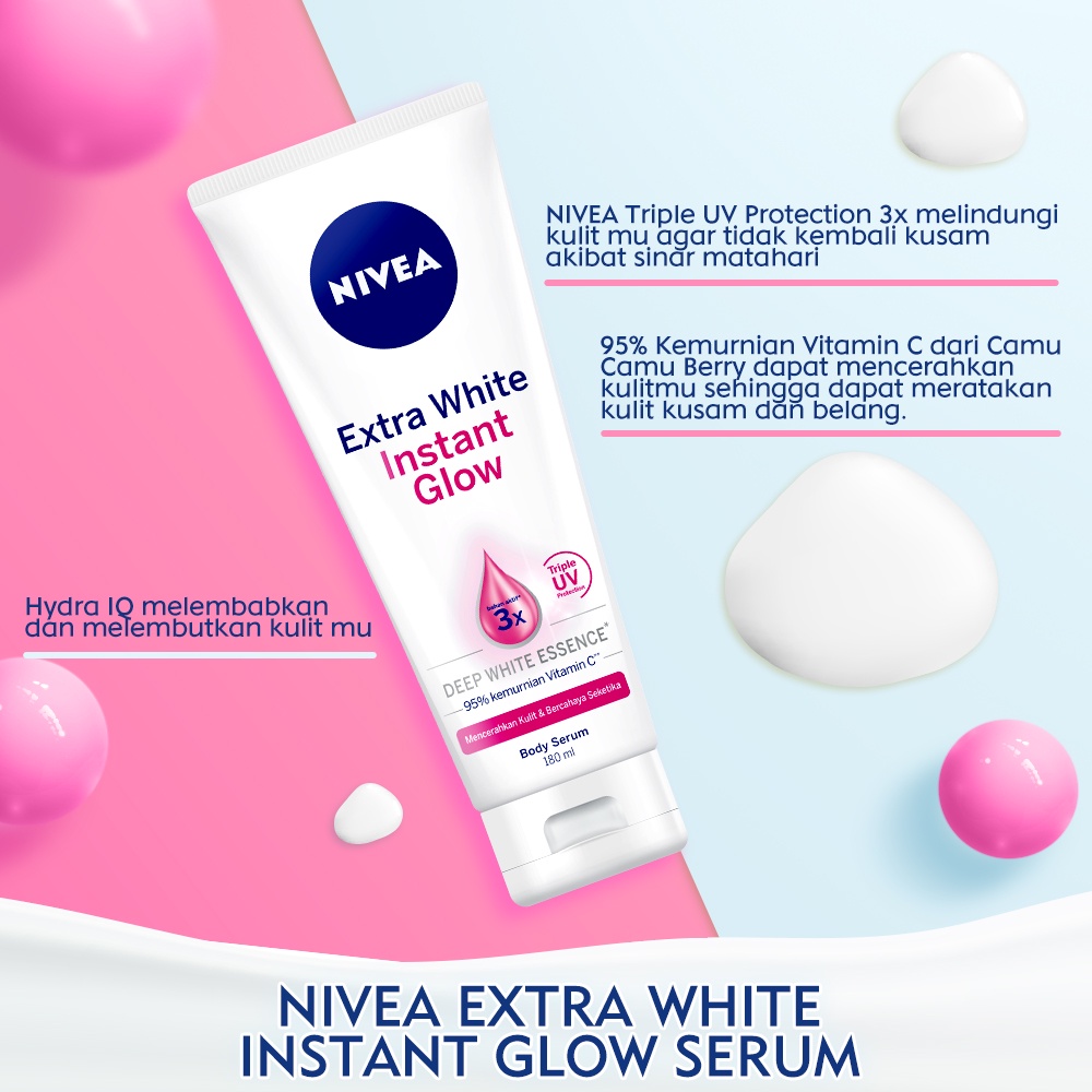 Nivea Body Serum Extra White 180ml - Instant Glow SPF25
