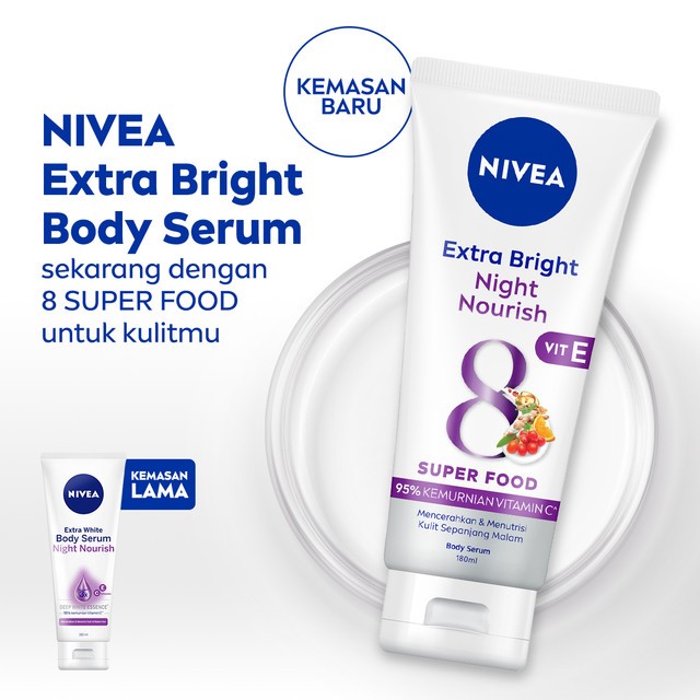 Nivea Body Serum Extra White 180ml - Night Nourish Nivea Body Serum Extra White 180ml - Night Nourish