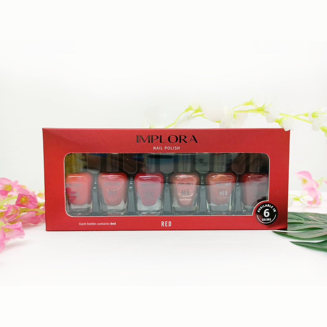 IMPLORA Nail Polish Merah (Red) 8mL - Kutek Ecer/Satuan