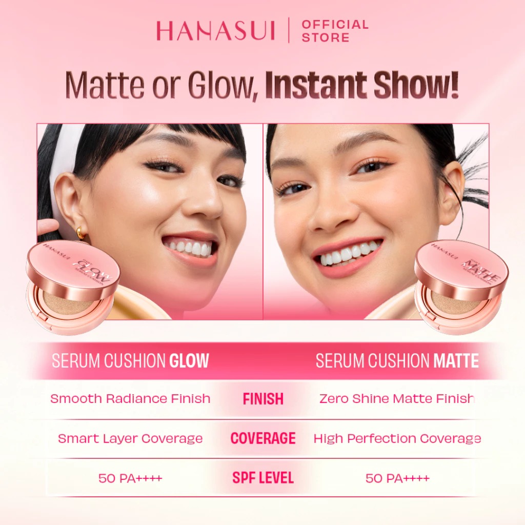 Hanasui Daily Glow Serum Cuhion SPF50 PA+++ 15gr - N22 Cereme  Beige