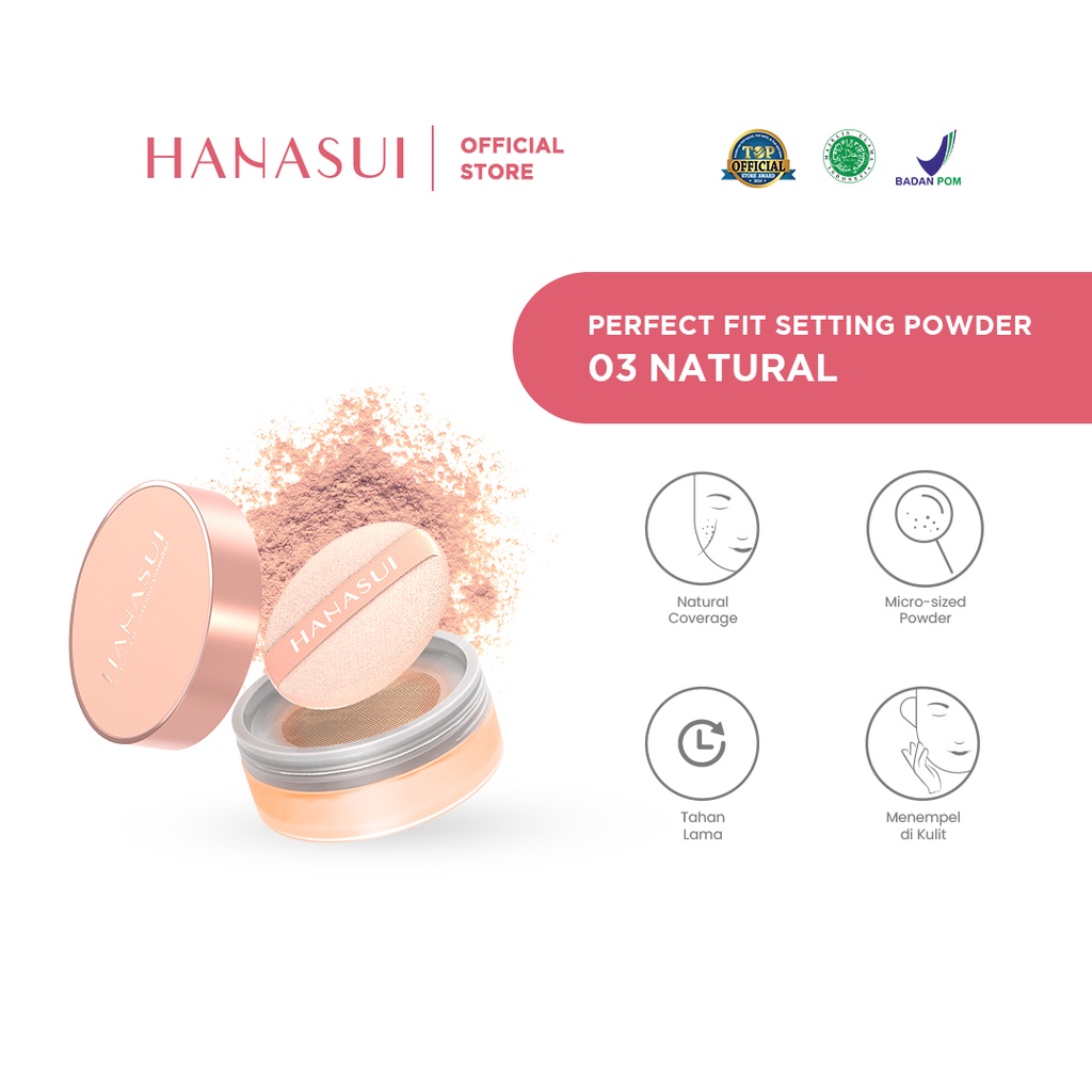 Hanasui Perfect Fit Setting Powder 12gr - 03 Natural Hanasui Perfect Fit Setting Powder 12gr - 03 Natural