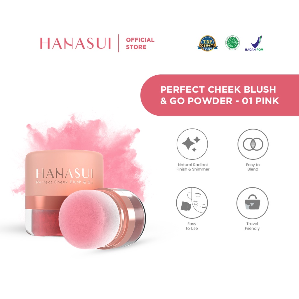 Hanasui Perfect Cheek Blush & Go 2,5gr - 01 Pink Hanasui Perfect Cheek Blush & Go 2,5gr - 01 Pink