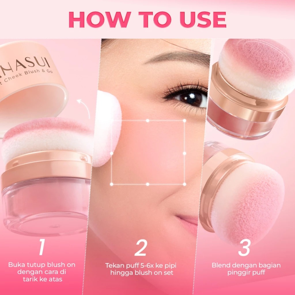 Hanasui Perfect Cheek Blush & Go 2.5gr - 01 Pink