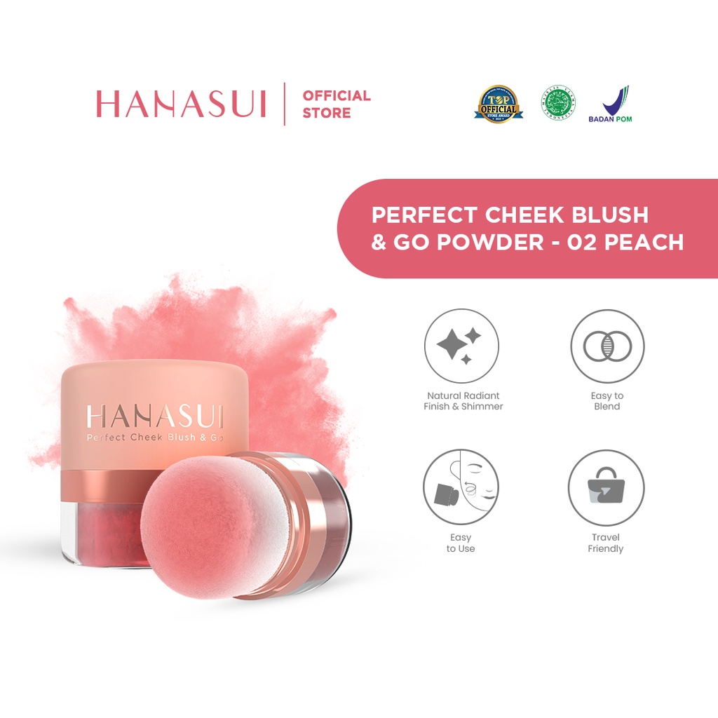 Hanasui Perfect Cheek Blush & Go 2,5gr - 02 Peach Hanasui Perfect Cheek Blush & Go 2,5gr - 02 Peach