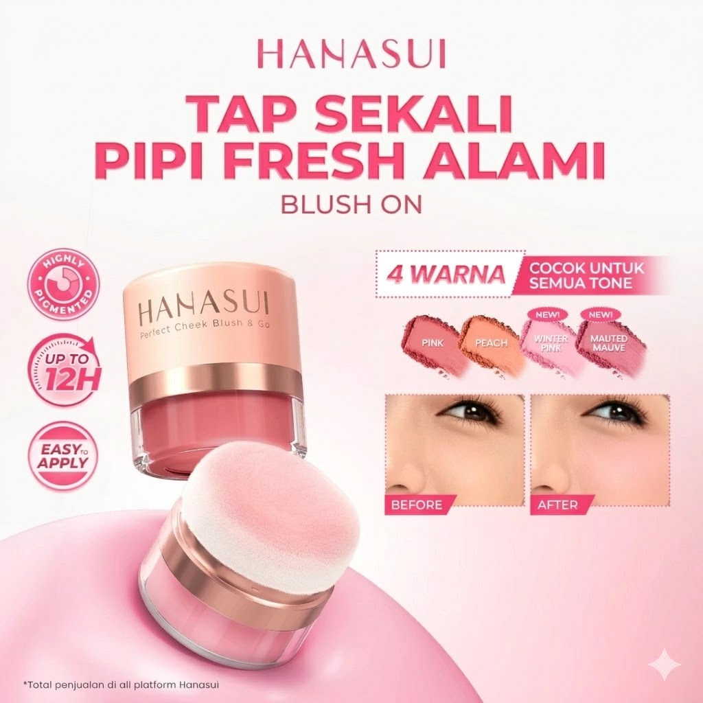 Hanasui Perfect Cheek Blush & Go 2.5gr - 02 Peach