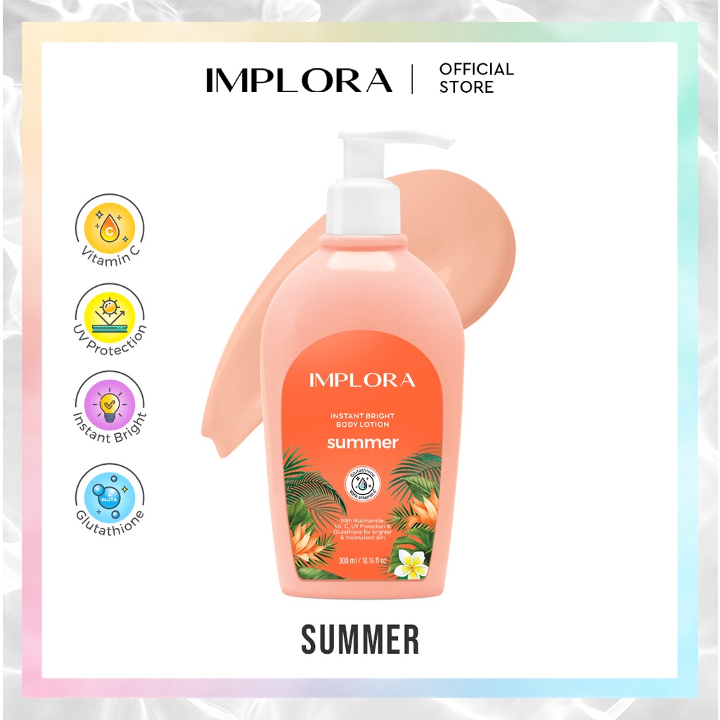 Implora Instant Bright Body Lotion 300ml - Summer (Orange) *