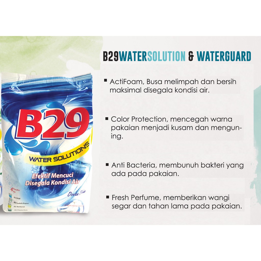 B29 Detergent Bubuk Water Solution DASS 750gr - Ocean Blue
