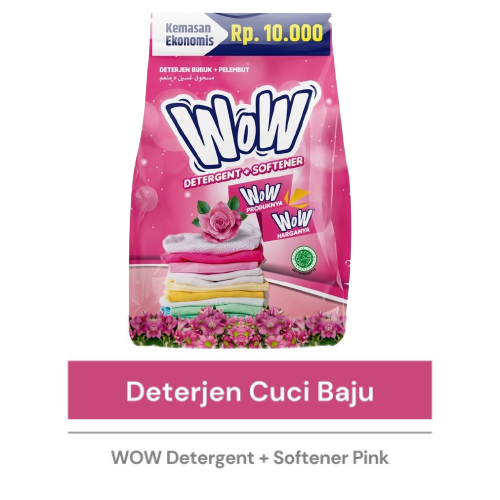 WOW 2000 Detergent Bubuk + Softener 500gr (Pink) WOW 2000 Detergent Bubuk + Softener 500gr (Pink)