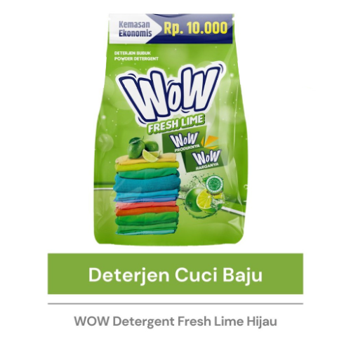 WOW 2000 Detergent Bubuk 500gr - Freshlime (Hijau) WOW 2000 Detergent Bubuk 500gr - Freshlime (Hijau)