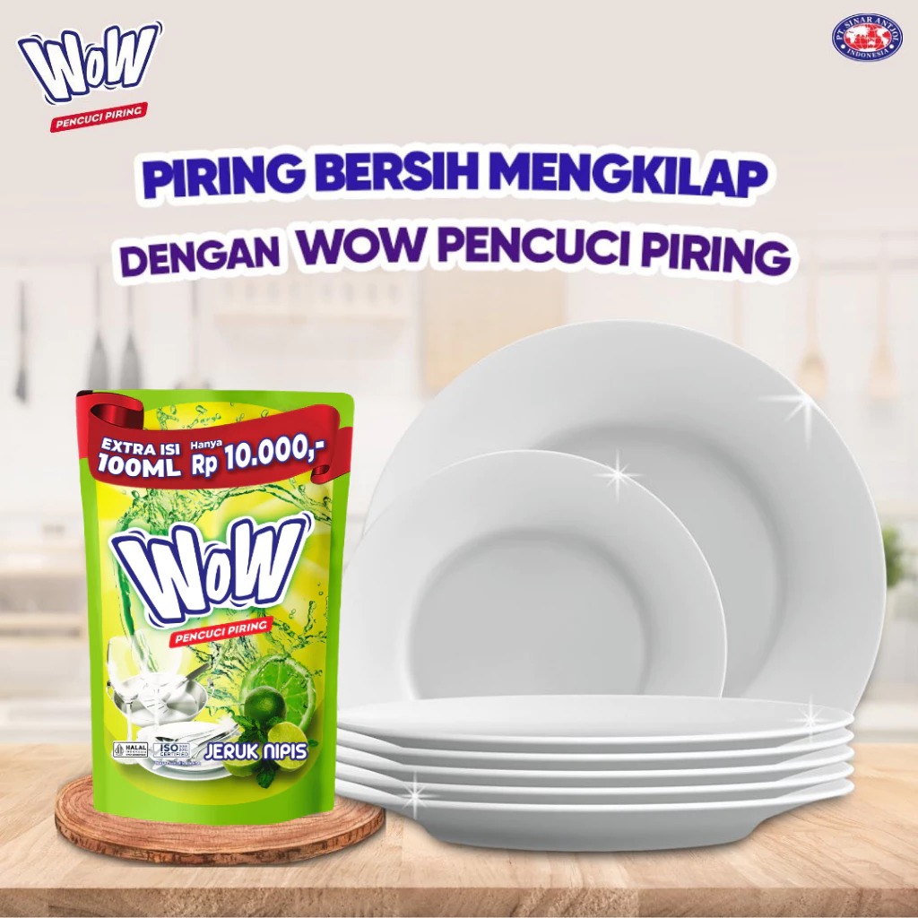 WOW Dishwash Liquid 600+100ml (Sabun Cuci Piring)