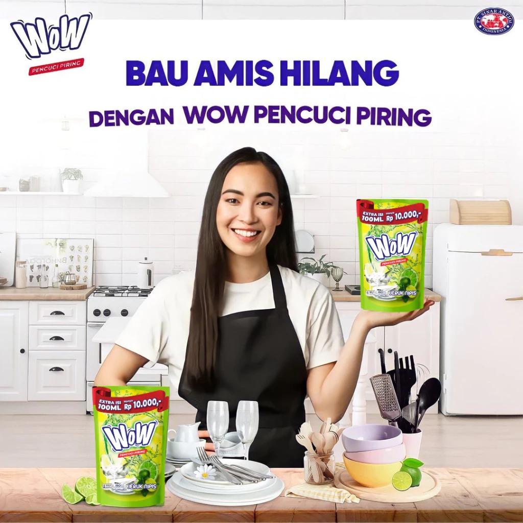 WOW Dishwash Liquid 600+100ml (Sabun Cuci Piring)