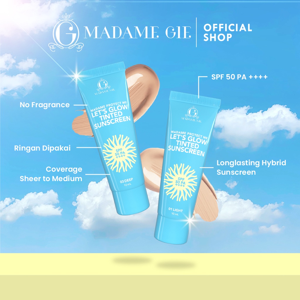 Madame Gie Protect Me Lets Glow Tinted Sunscreen SPF50 PA+++ 10ml - 01 Light Madame Gie Protect Me Lets Glow Tinted Sunscreen SPF50 PA+++ 10ml - 01 Light