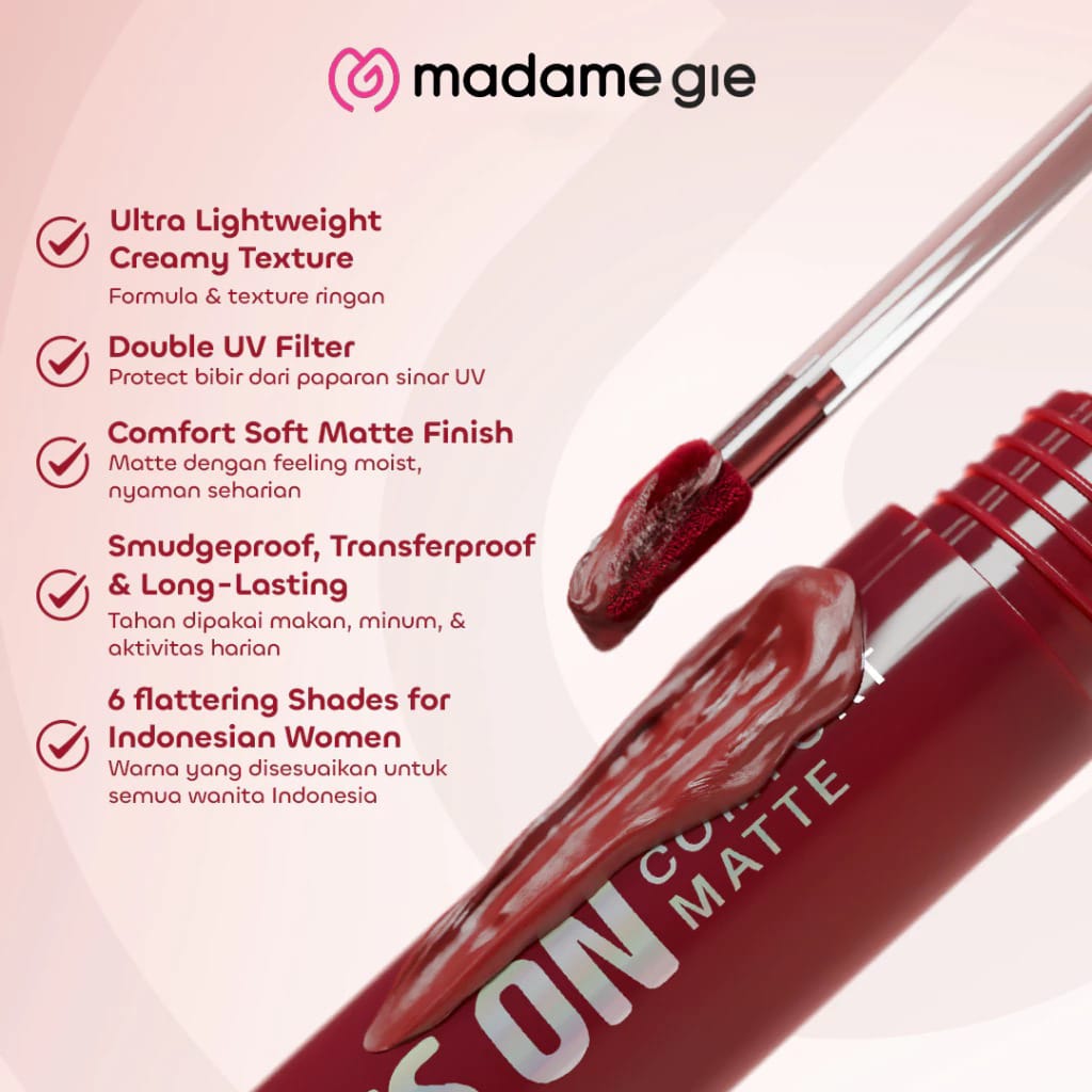 Madame Gie Always On Comfort Matte Lip Cream 2.2gr - 03 Popsicle