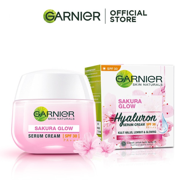 Garnier Sakura Glow Hyaluron Serum Cream Day Cream SPF30 PA+++ JAR 50ml