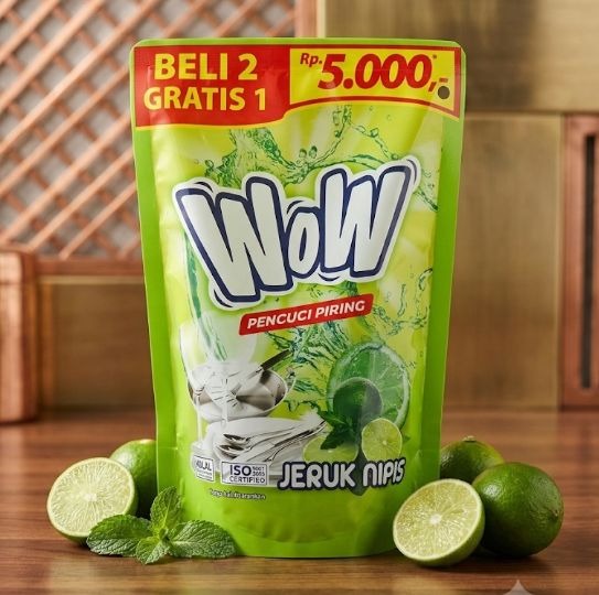 WOW Dishwash Liquid 220ml (Sabun Cuci Piring)