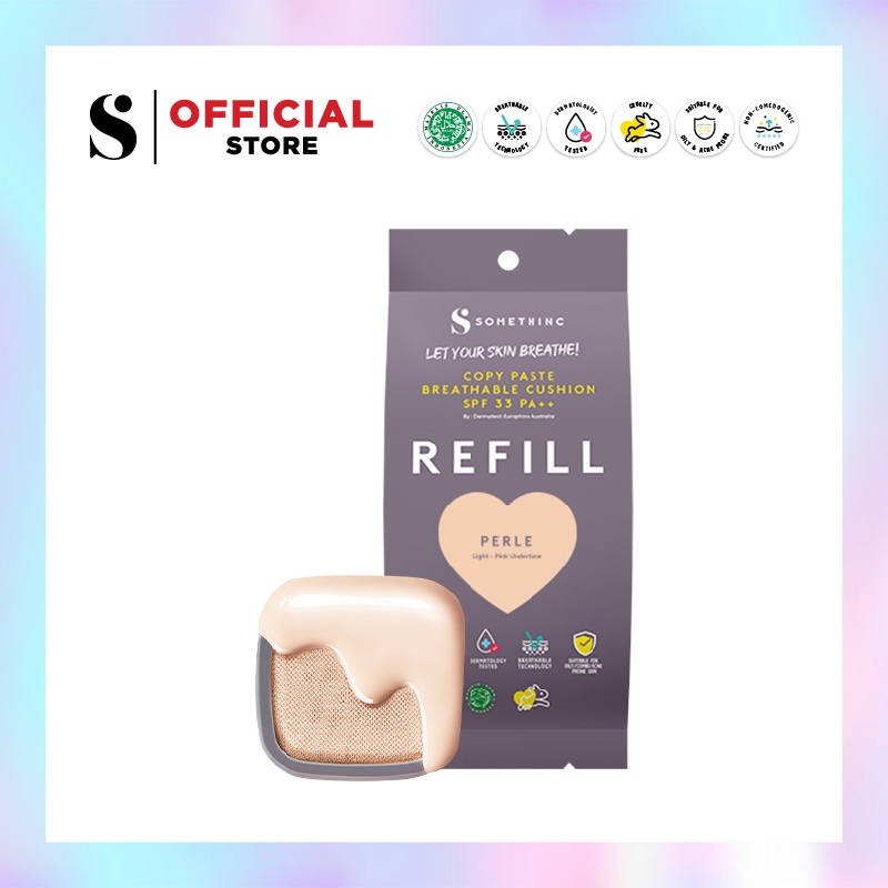 Somethinc Copy Paste Cushion SPF33 PA+++ REFILL - Perle (Light-Pink) - Cushion Glow Finish