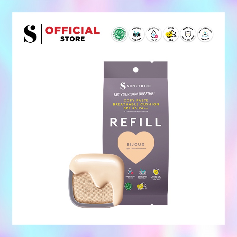 Somethinc Copy Paste Cushion SPF33 PA+++ REFILL - Bijoux (Light-Yellow) - Cushion Glow Finish Somethinc Copy Paste Cushion SPF33 PA+++ REFILL - Bijoux (Light-Yellow) - Cushion Glow Finish