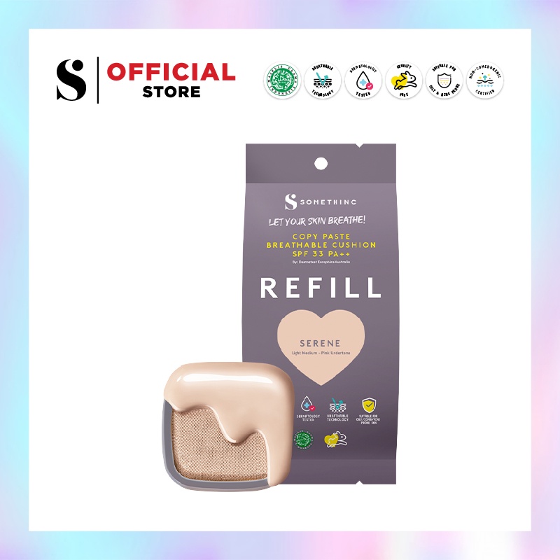 Somethinc Copy Paste Cushion SPF33 PA+++ REFILL - Serene (Light Med-Pink) - Cushion Glow Finish Somethinc Copy Paste Cushion SPF33 PA+++ REFILL - Serene (Light Med-Pink) - Cushion Glow Finish
