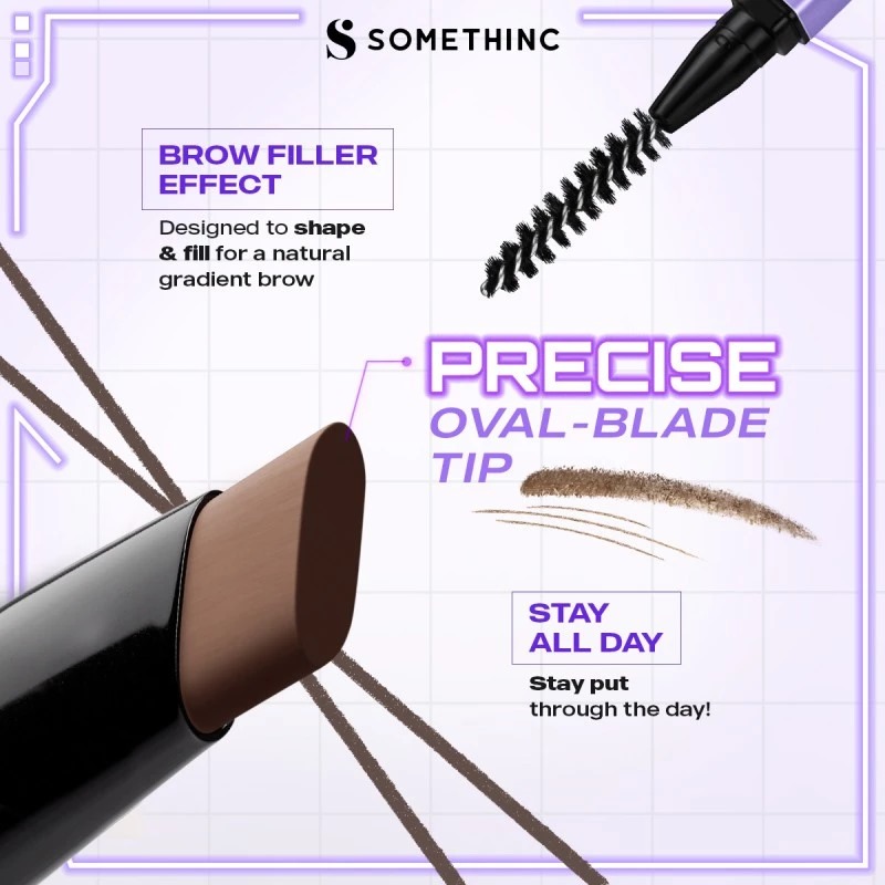 Somethinc Brow Filler Slim Retractable 0.08gr - Grey Brown
