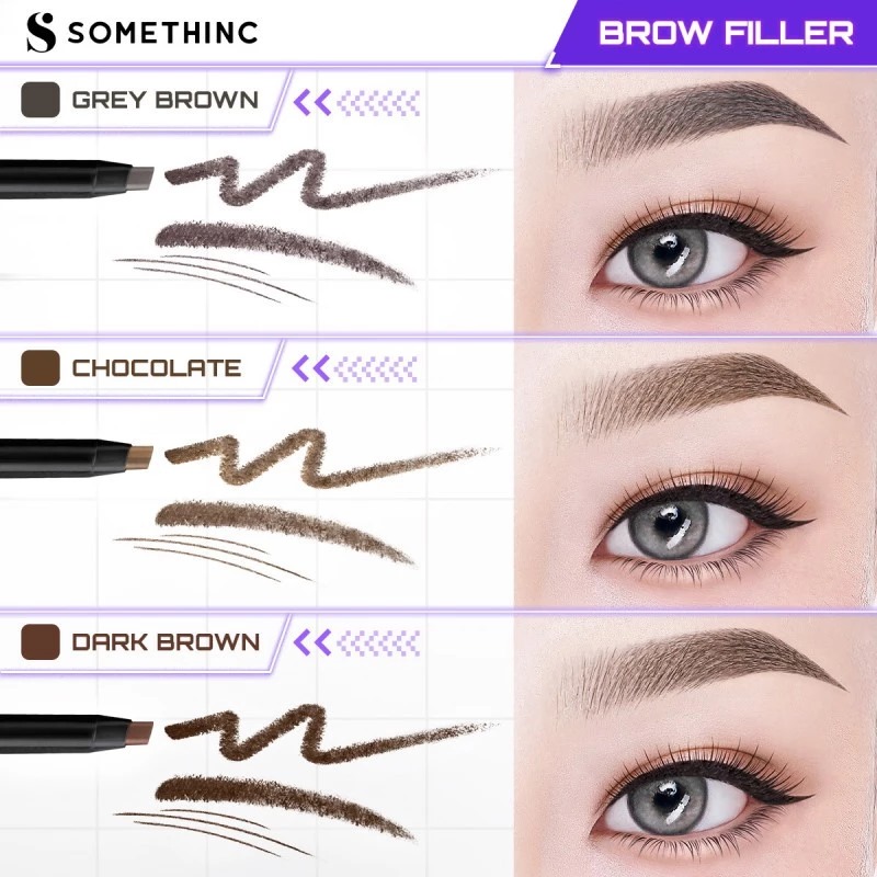 Somethinc Brow Filler Slim Retractable 0.08gr - Dark Brown