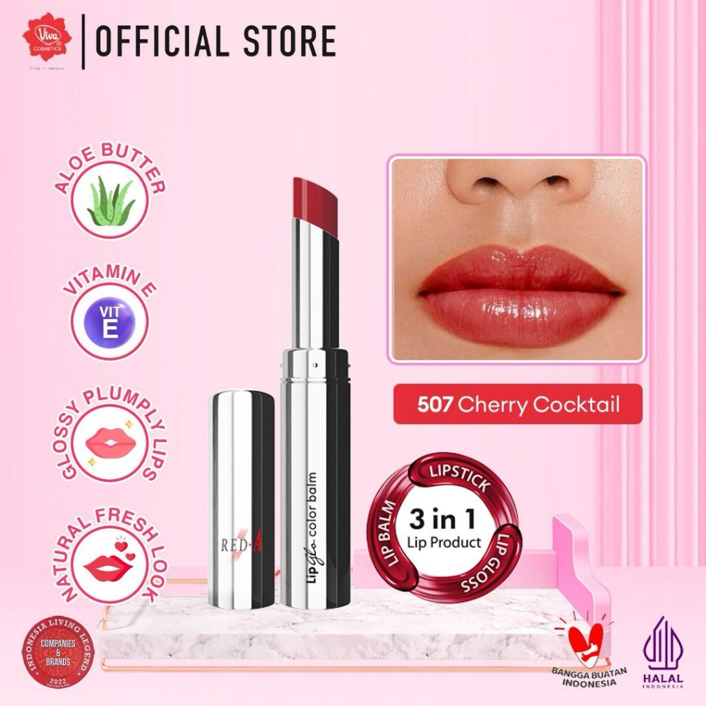 Red-A Lip Glo Color Balm 3in1 - 507 Cherry Cocktail (Lip Glow + Lip Balm + Lipstick) Red-A Lip Glo Color Balm 3in1 - 507 Cherry Cocktail (Lip Glow + Lip Balm + Lipstick)