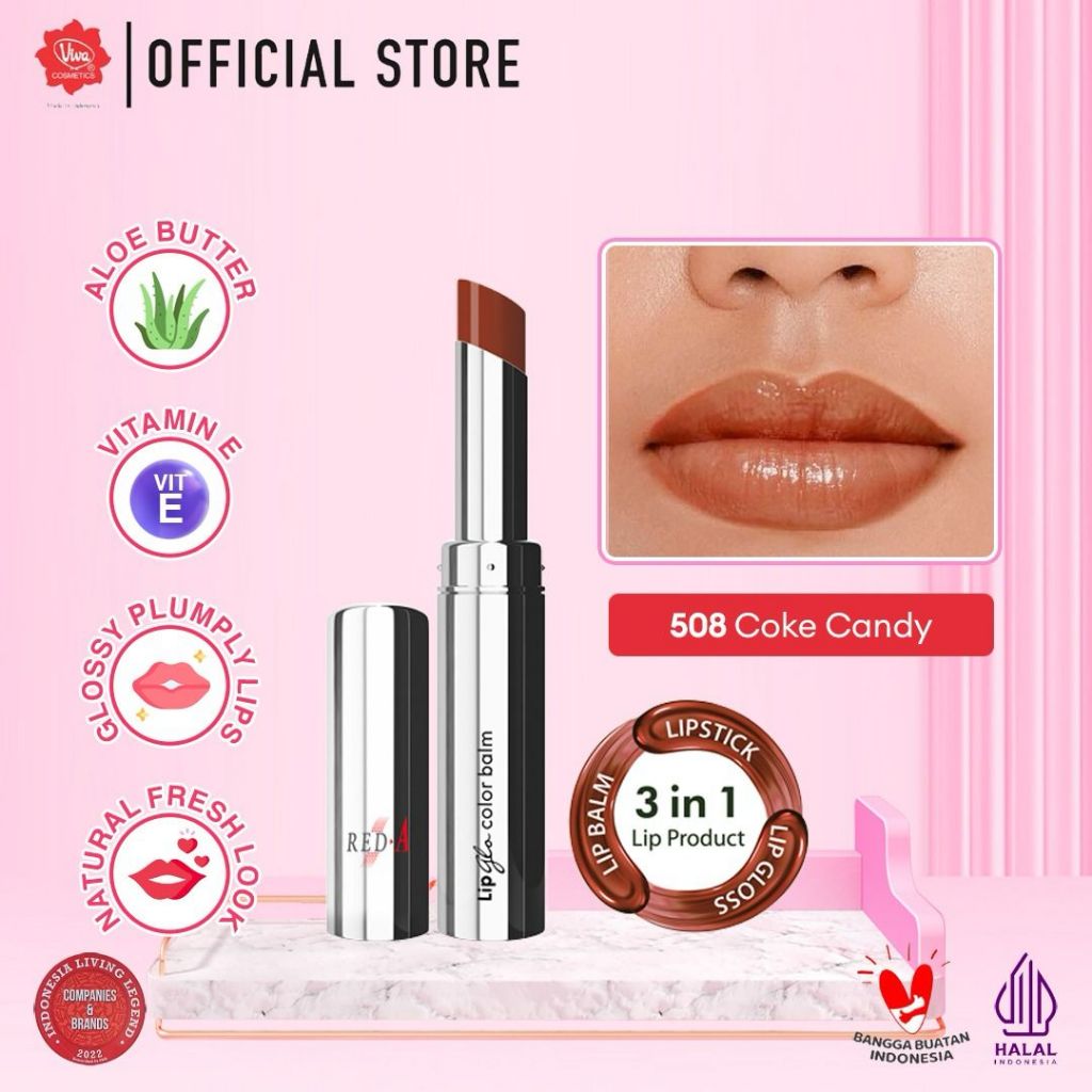 Red-A Lip Glo Color Balm 3in1 - 508 Coke Candy (Lip Glow + Lip Balm + Lipstick) Red-A Lip Glo Color Balm 3in1 - 508 Coke Candy (Lip Glow + Lip Balm + Lipstick)