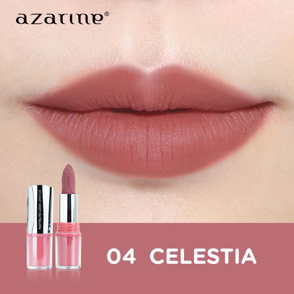 Azarine Mattelite Lock Lipstick 4gr - 04 Celestia Azarine Mattelite Lock Lipstick 4gr - 04 Celestia