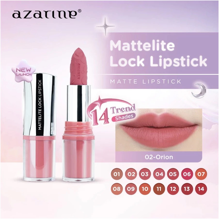 Azarine Mattelite Lock Lipstick 4gr - 04 Celestia
