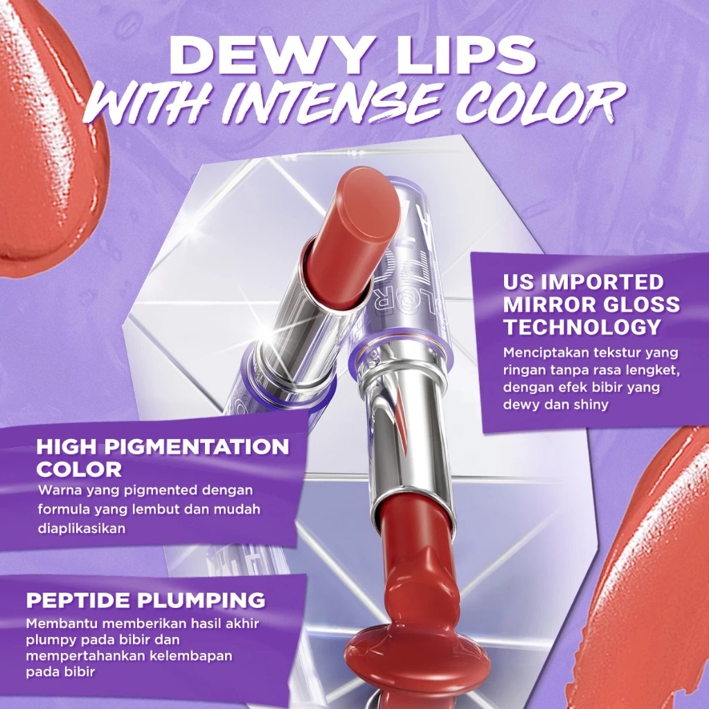 Dazzle Me Color Chrome Lip Glaze 3gr - 01 Foxy Pink