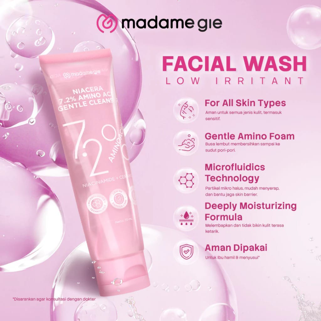 Madame Gie Niacera 7.2% Amino Acid Gentle Cleanser 70ml