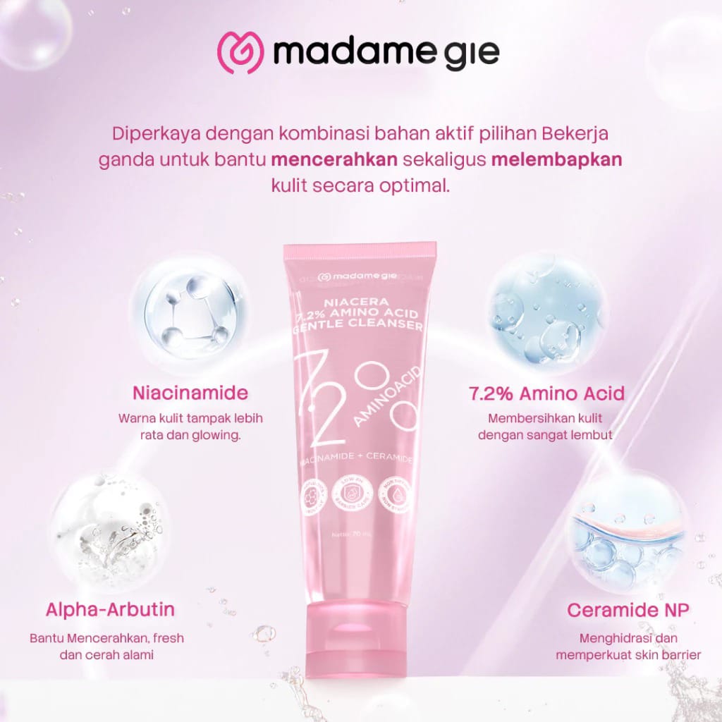 Madame Gie Niacera 7.2% Amino Acid Gentle Cleanser 70ml