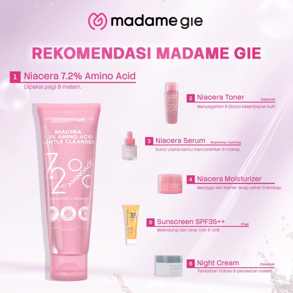 Madame Gie Niacera 7.2% Amino Acid Gentle Cleanser 70ml