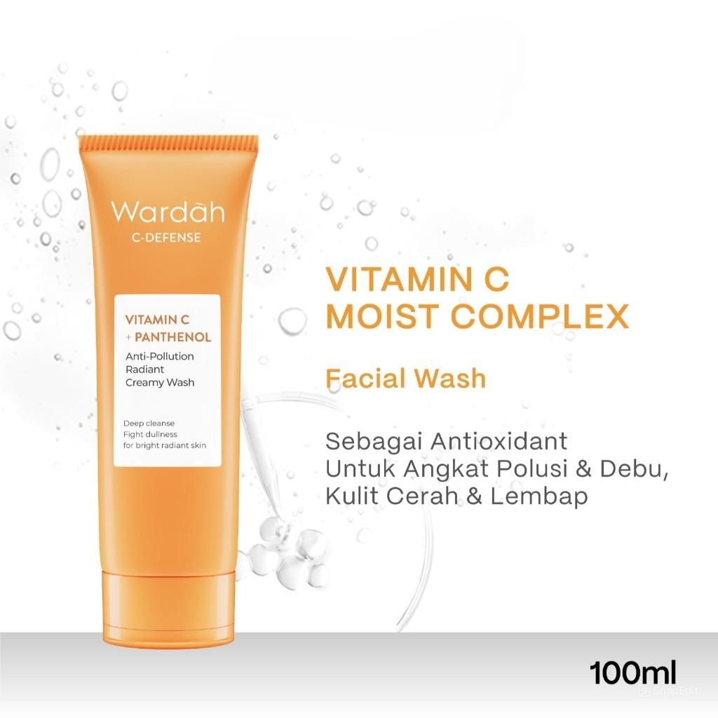 Wardah C-Defense Vitamin C + Panthenol Anti-Pollution Radiant Creamy Wash 100ml Wardah C-Defense Vitamin C + Panthenol Anti-Pollution Radiant Creamy Wash 100ml