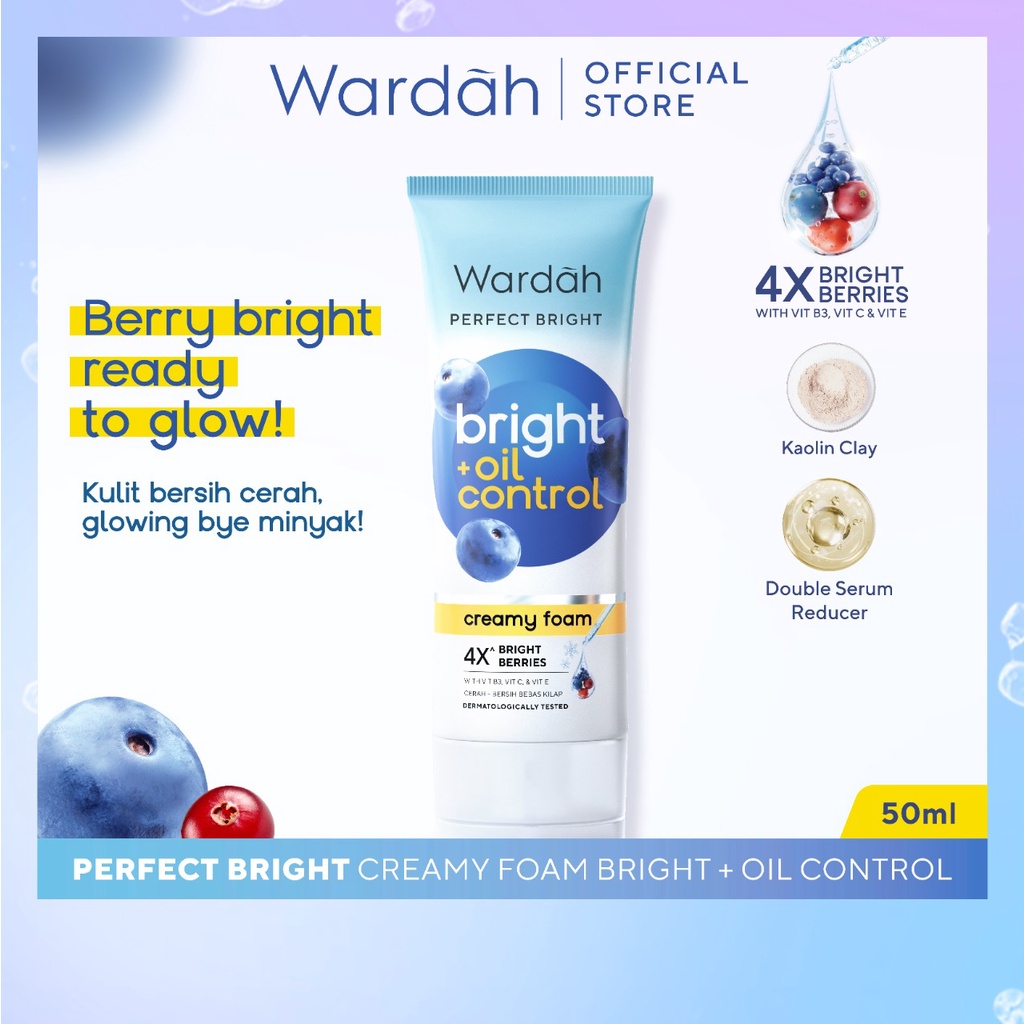 Wardah Perfect Bright Creamy Foam Brightening+ Oil Control 50ml
