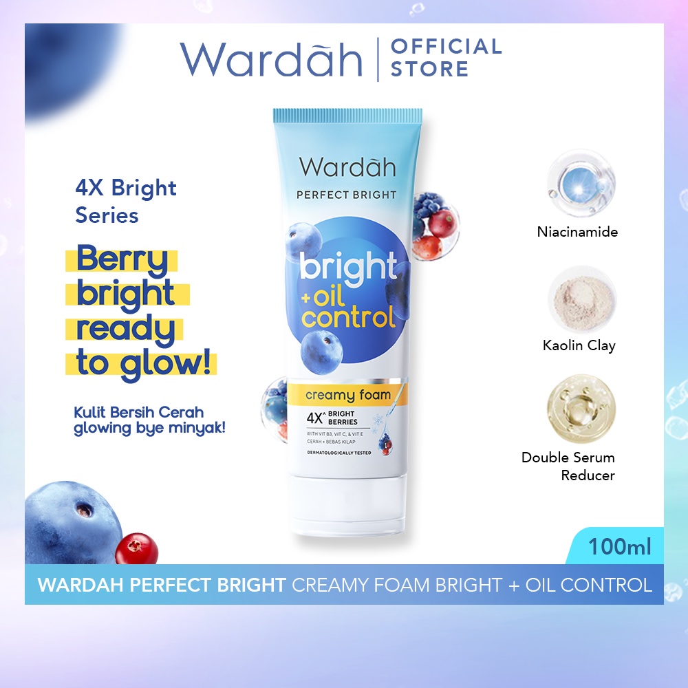 Wardah Perfect Bright Creamy Foam Brightening+ Oil Control 100ml Wardah Perfect Bright Creamy Foam Brightening+ Oil Control 100ml