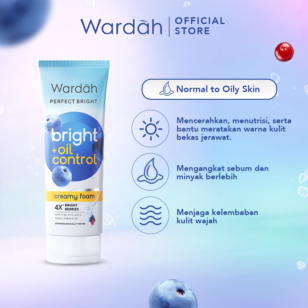Wardah Perfect Bright Creamy Foam Brightening+ Oil Control 100ml