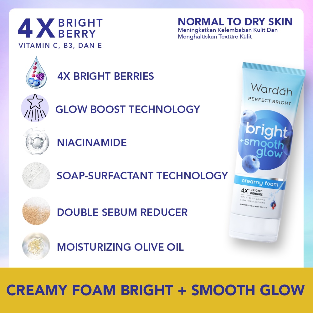 Wardah Perfect Bright Creamy Foam Brightening+ Smooth Glow 100ml Wardah Perfect Bright Creamy Foam Brightening+ Smooth Glow 100ml