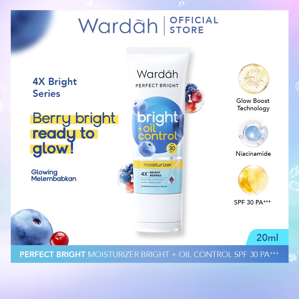 Wardah Perfect Bright+ Oil Control Moisturizer SPF30 20ml (Strip Kuning)