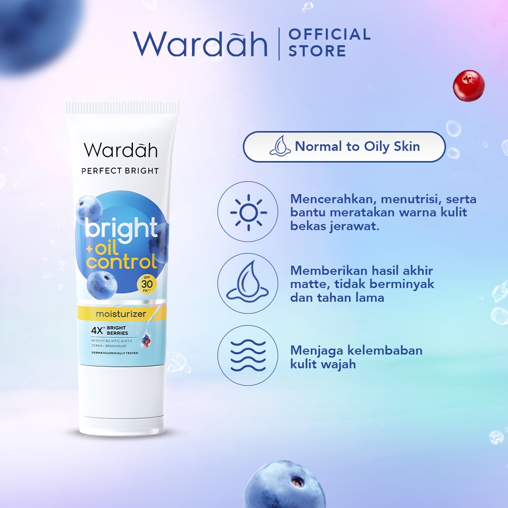 Wardah Perfect Bright+ Oil Control Moisturizer SPF30 20ml (Strip Kuning)