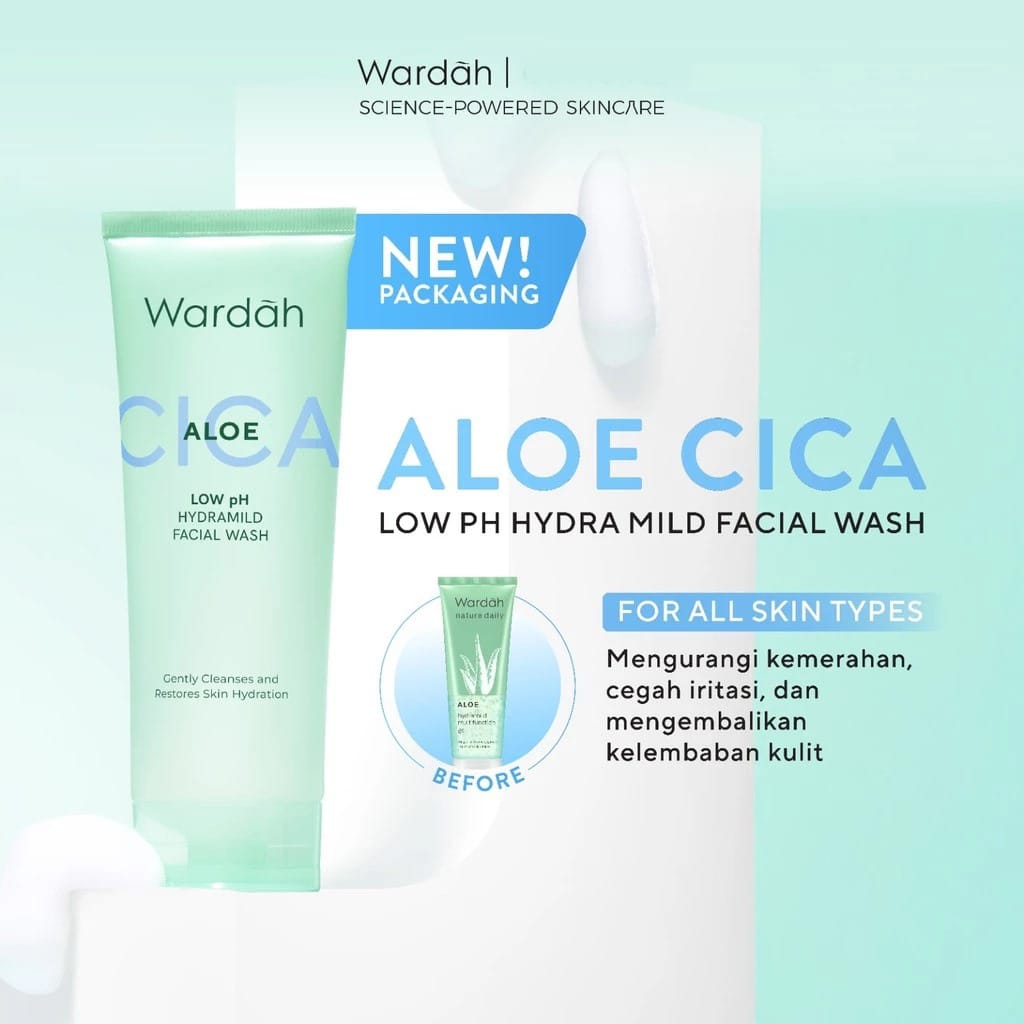 Wardah Cica Aloe Low pH Hydramild Facial Wash 50ml