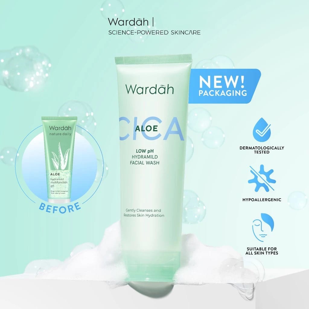 Wardah Cica Aloe Low pH Hydramild Facial Wash 50ml