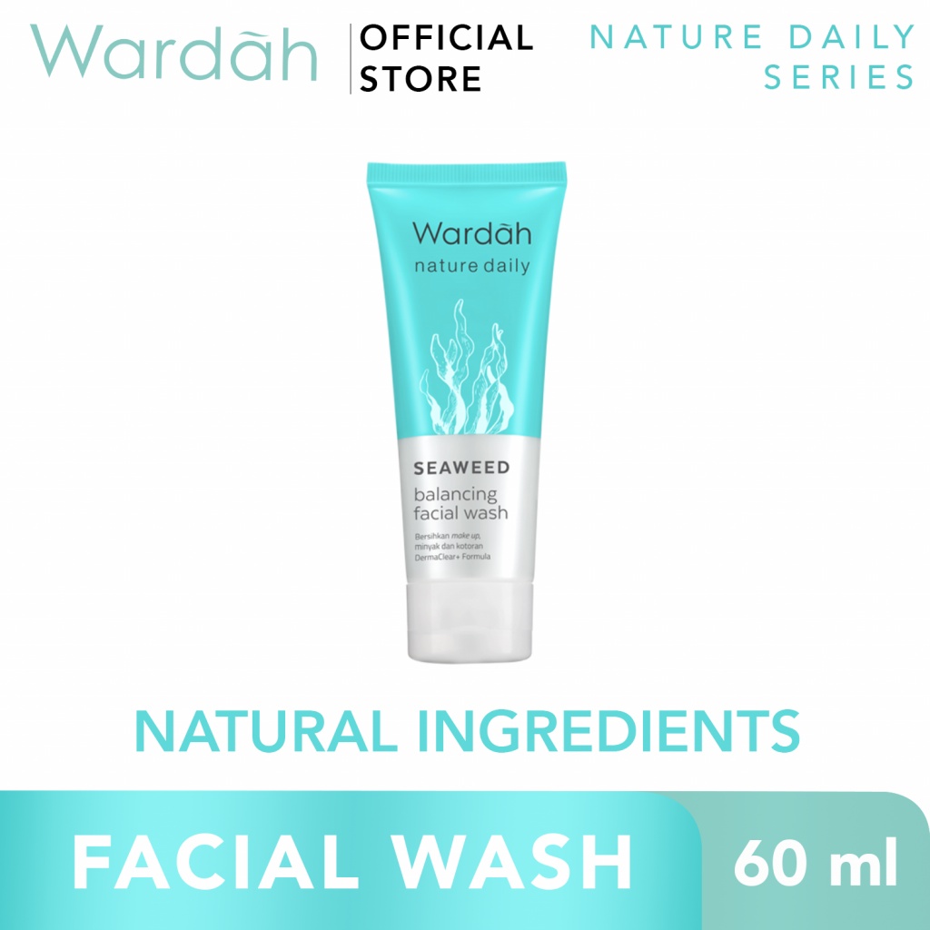 Wardah Nature Daily Seaweed Balancing Facial Wash 60ml * Wardah Nature Daily Seaweed Balancing Facial Wash 60ml *