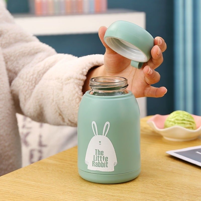 Botol Tumblr Kaca Bunny 330ml - Botol Kaca Motif Kelinci Botol Tumblr Kaca Bunny 330ml - Botol Kaca Motif Kelinci