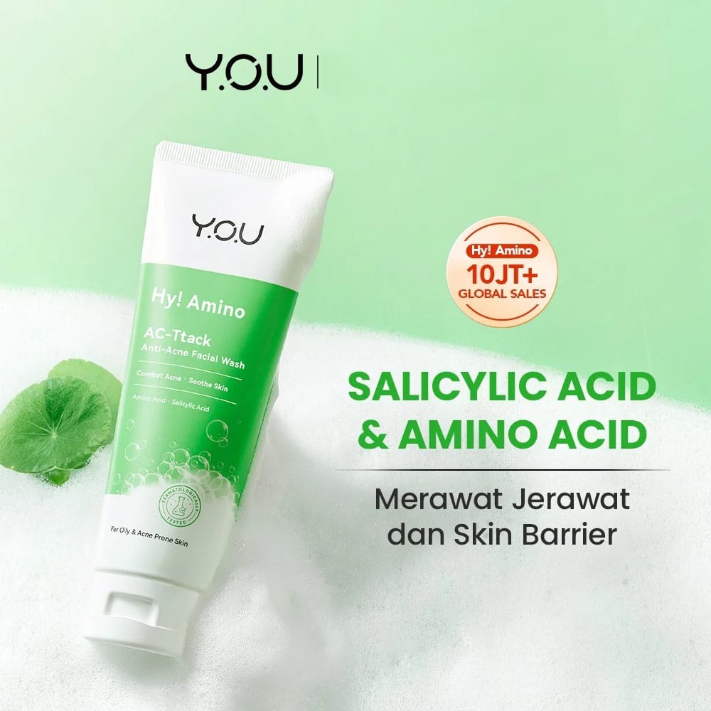YOU Hy! Amino AC-Ttack Anti-Acne Facial Wash 100gr (Hijau)