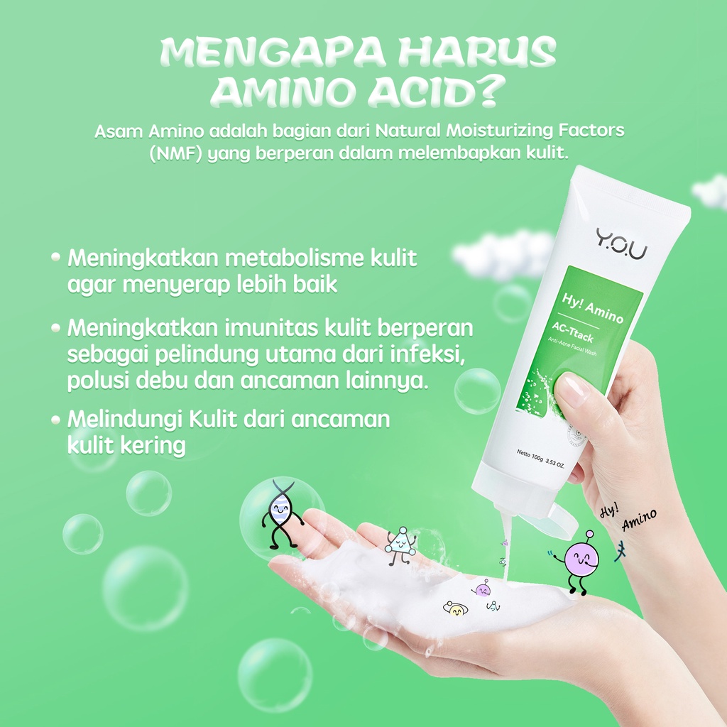 You Hy Amino Ac Ttack Anti Acne Facial Wash Gr Hijau